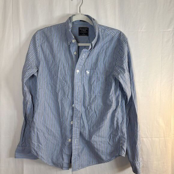 Abercrombie & Fitch Other - Men’s Abercrombie & Fitch Button Up Shirt Blue Striped Size Small Preowned